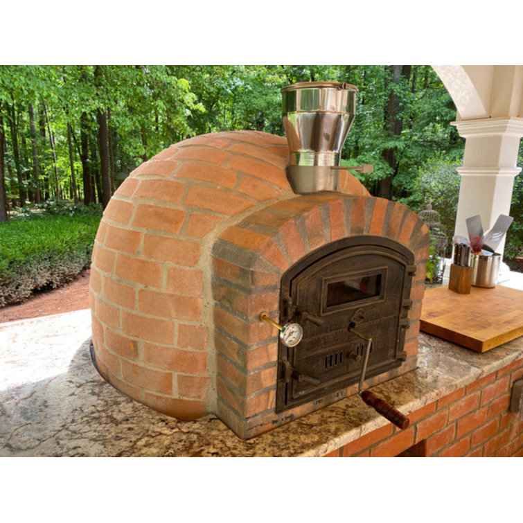 Authentic Pizza Ovens Lisboa BuiltIn WoodFired Pizza Oven in Red Wayfair